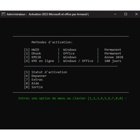 Activayeur Windows et Office